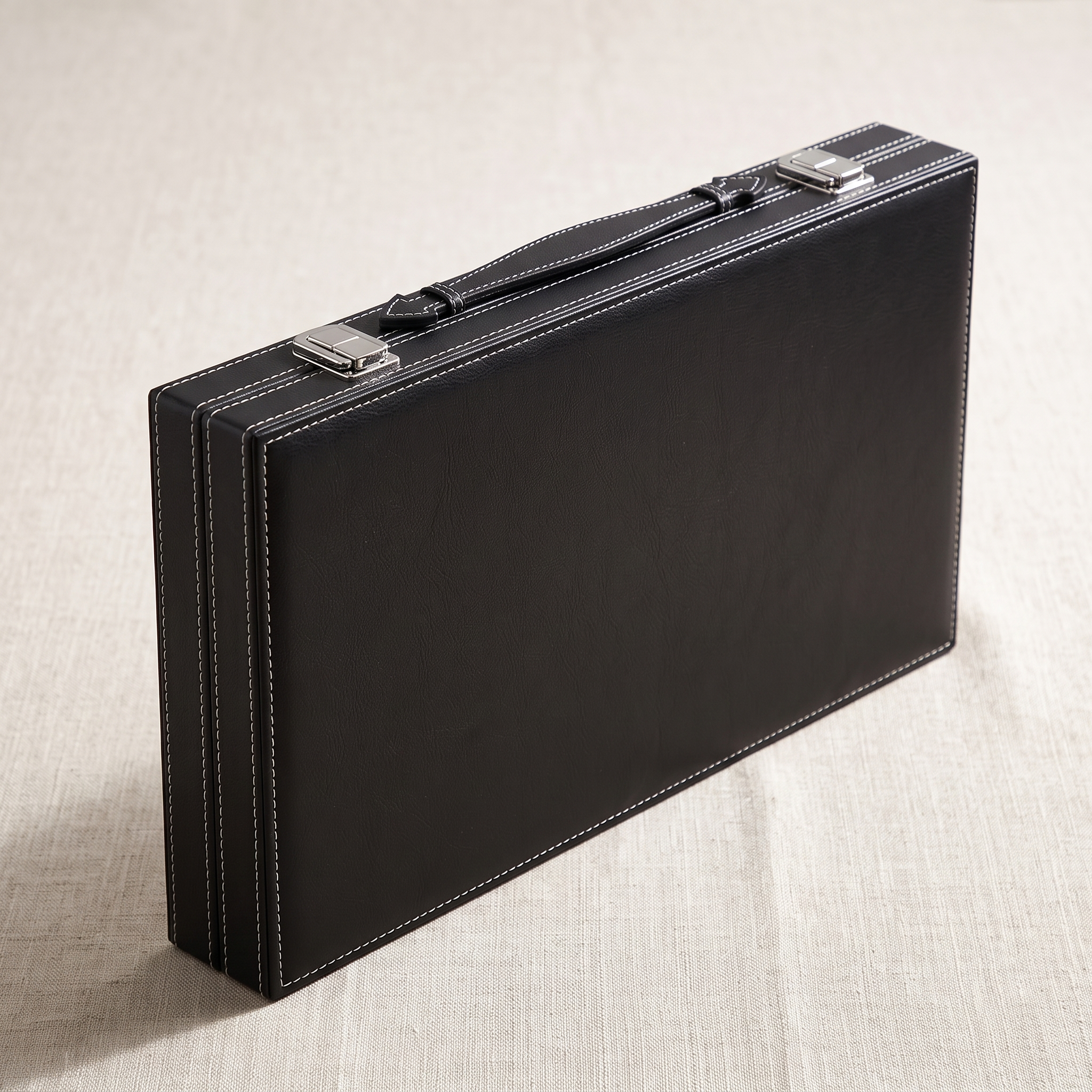 Backgammon Milano - Mallette Simili Cuir Noir