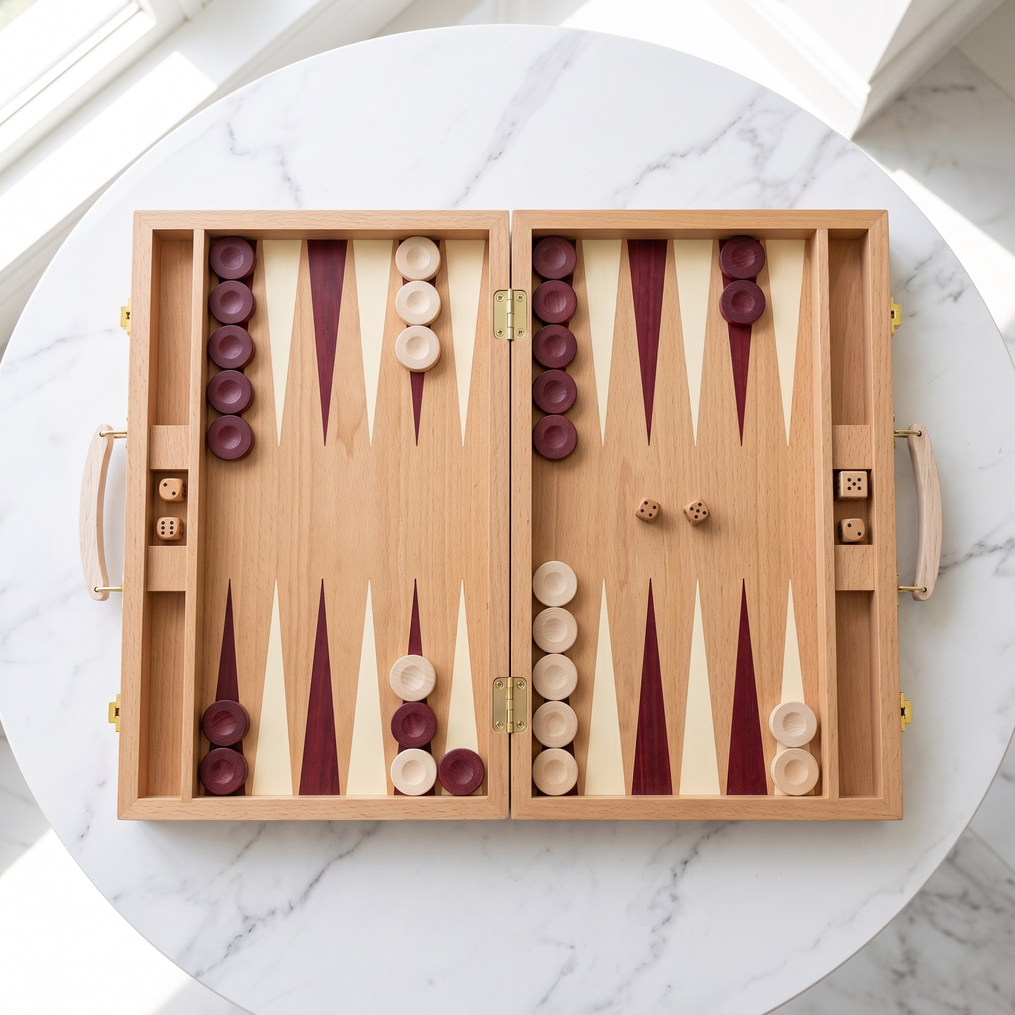 Backgammon Ankara - Coffret Bois de Hêtre Naturel