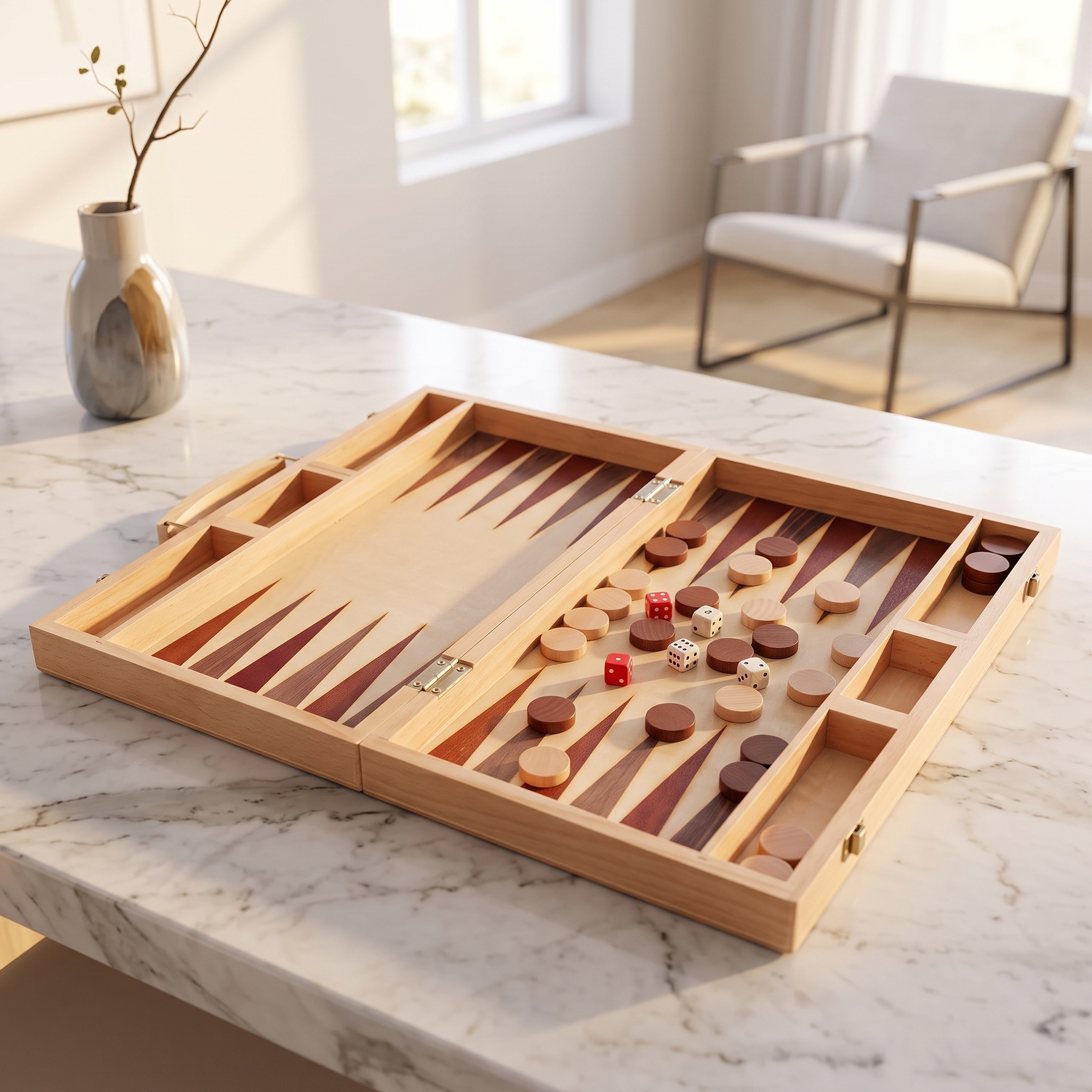 Backgammon Ankara - Coffret Bois de Hêtre Naturel